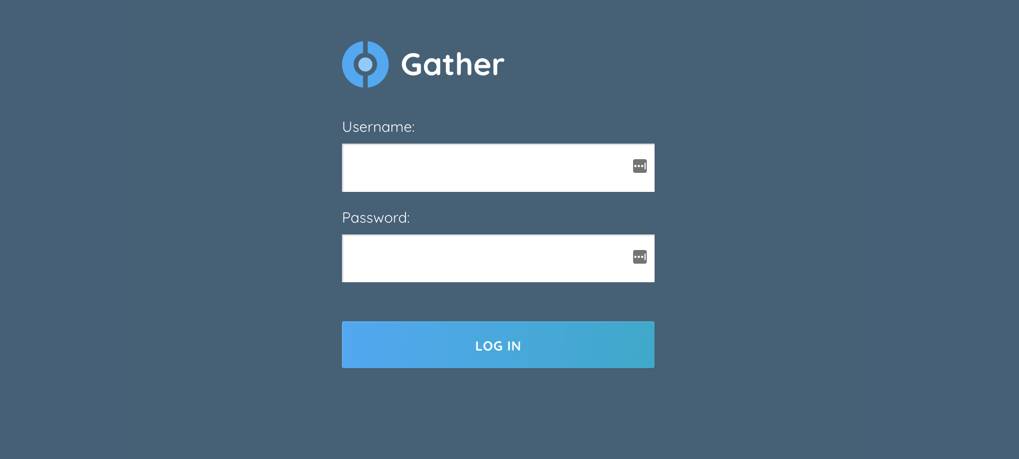 Gather login screen